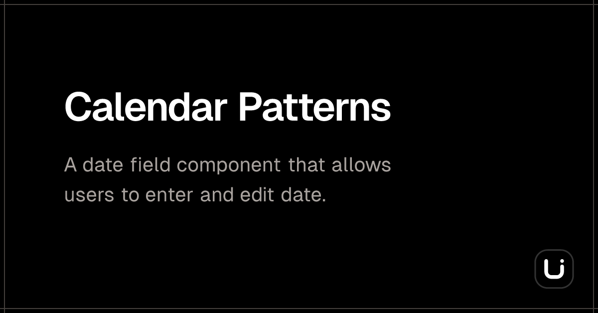 Calendar Patterns - Blitz UI