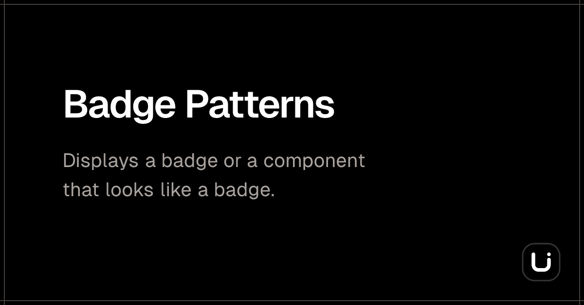 Badge Patterns - Blitz UI