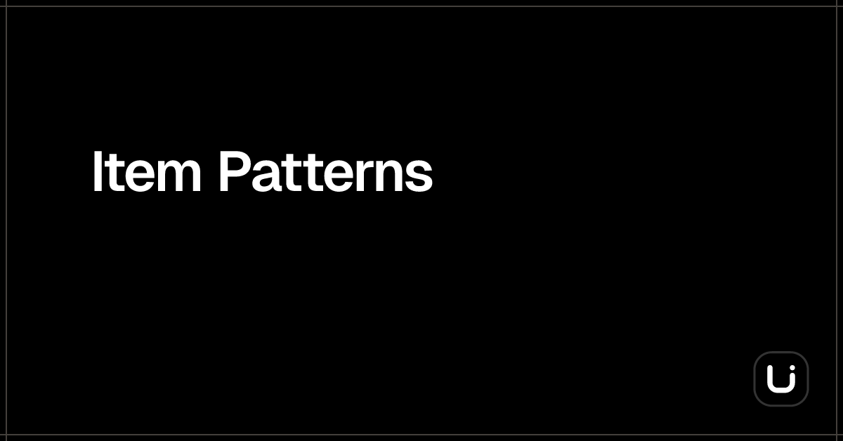 Item Patterns - Blitz UI